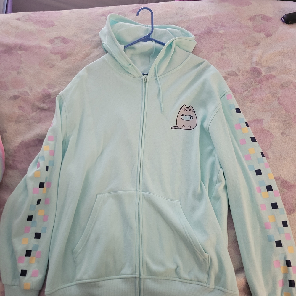 Pusheen 2022 Gamer Zip Up Mint Hoodie XXL - Picture 2 of 5